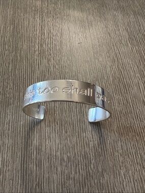 Rustic Cuff Silver Inspirational Cuff Bracelet